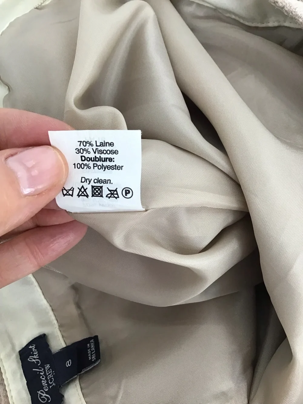 J Crew Merino Wool Blend Pencil Skirt Classic Minimalist Camel Career Size 8